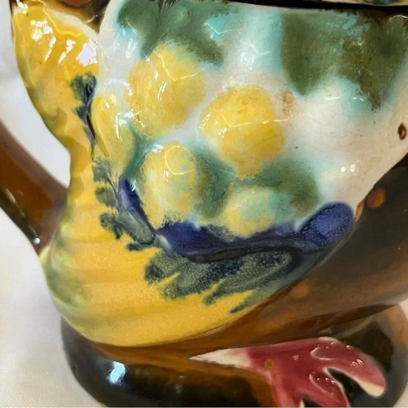 Vintage Japanese Stacking Rooster Tea Set Majolica - Picture 8 of 9